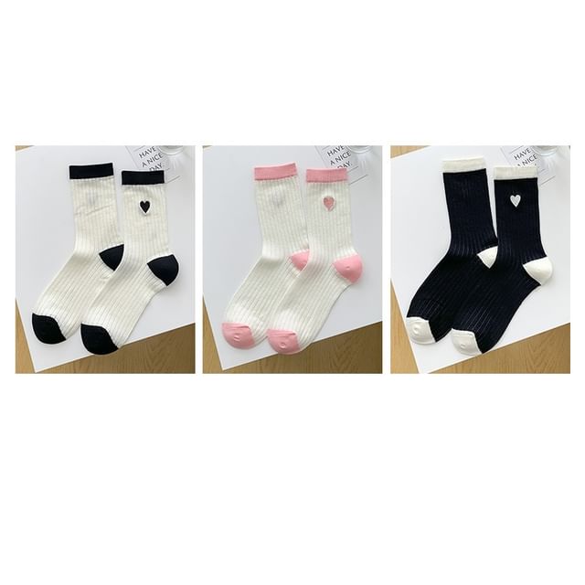 Two Tone Crew Socks Set SpreePicky