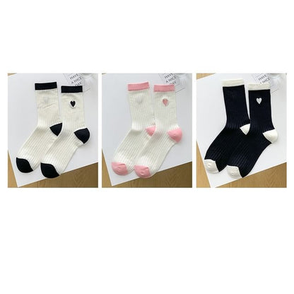 Two Tone Crew Socks Set SpreePicky