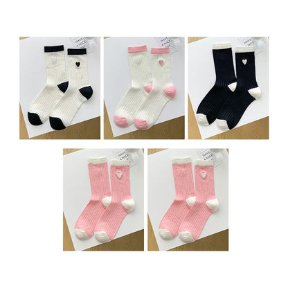 Two Tone Crew Socks Set SpreePicky