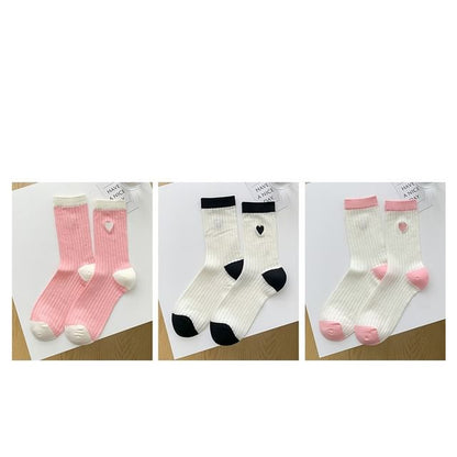 Two Tone Crew Socks Set SpreePicky