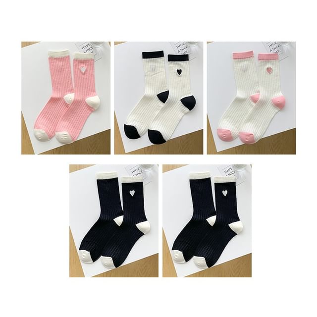 Two Tone Crew Socks Set SpreePicky