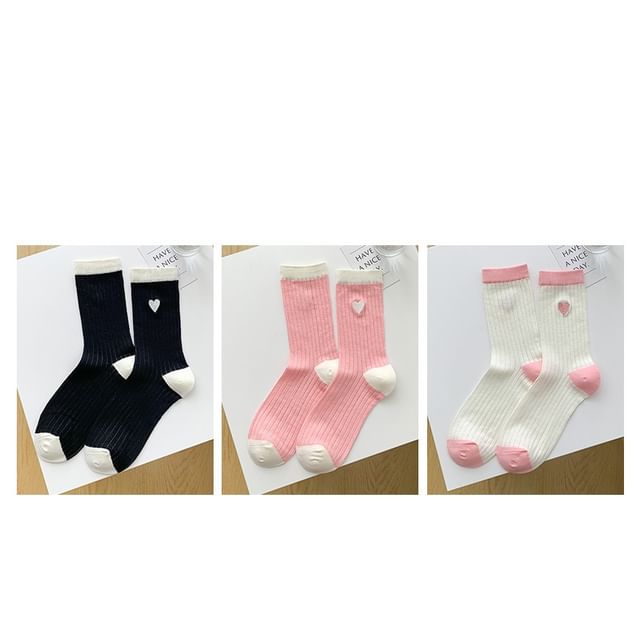 Two Tone Crew Socks Set SpreePicky