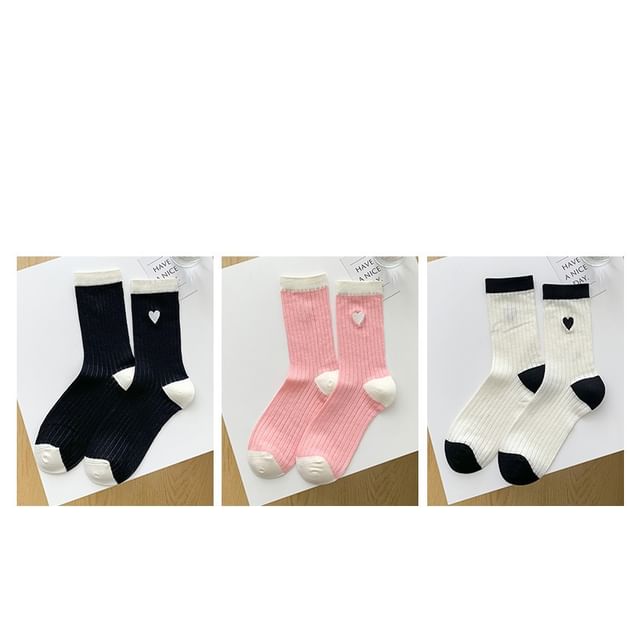 Two Tone Crew Socks Set SpreePicky