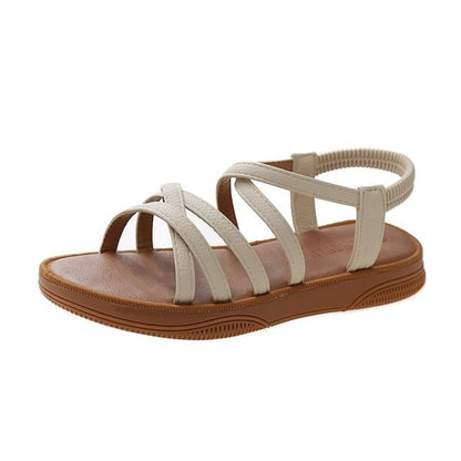 Platform Cross Strap Faux Leather Slingback Sandals SpreePicky