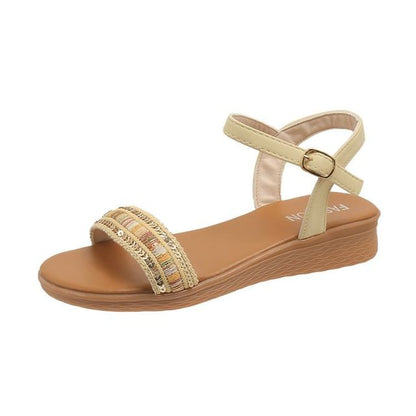 Platform Ankle Strap Sequin Sandals SpreePicky