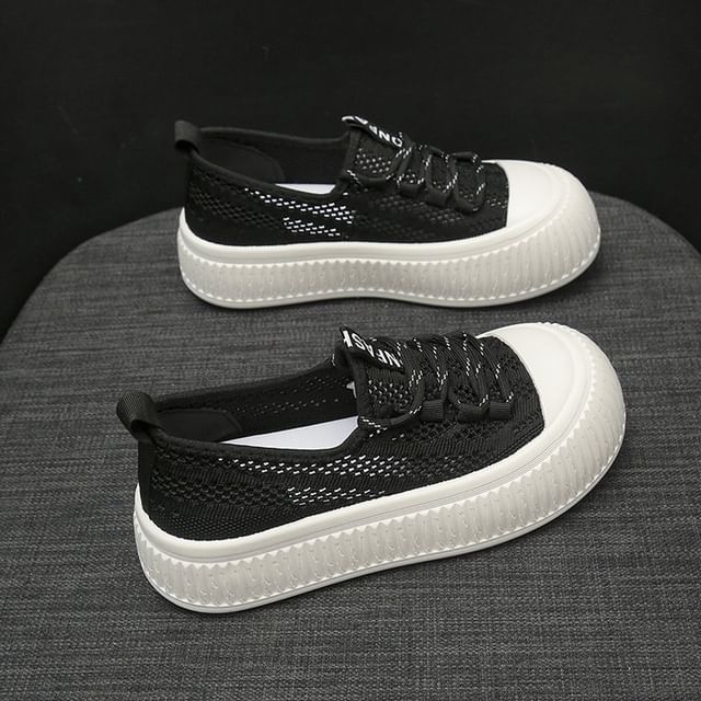 Mesh Panel Platform Sneakers SpreePicky