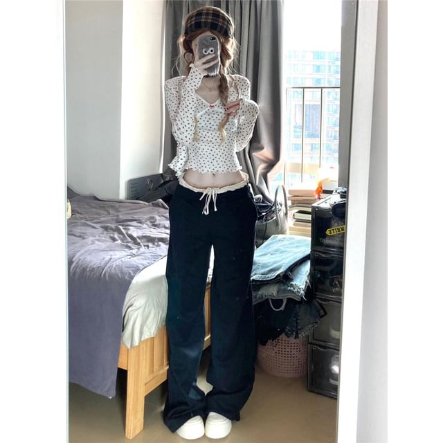 Low Waist Wide Leg Pants SpreePicky