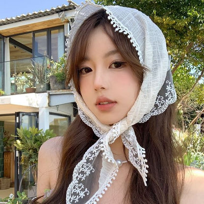 Lace Trim Triangle Bandana SpreePicky