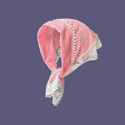 Lace Trim Triangle Bandana SpreePicky