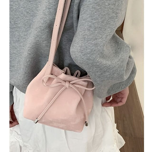 Ribbon Plain Bucket Bag SpreePicky