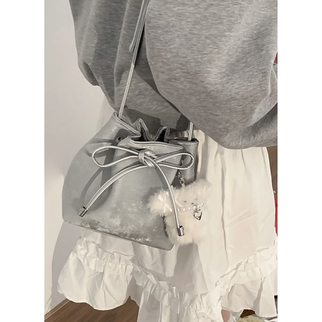 Ribbon Plain Bucket Bag SpreePicky