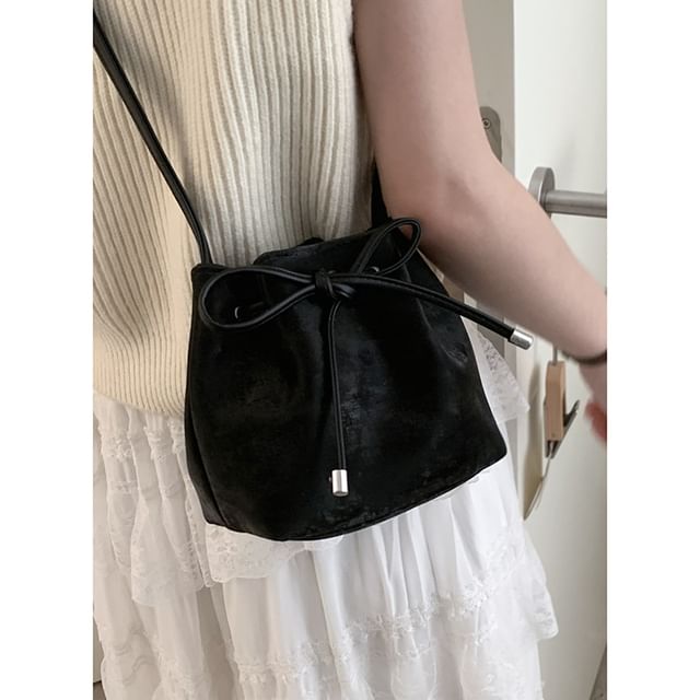 Ribbon Plain Bucket Bag SpreePicky