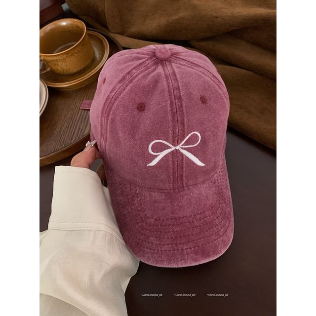 Bow Embroidered Baseball Cap SpreePicky