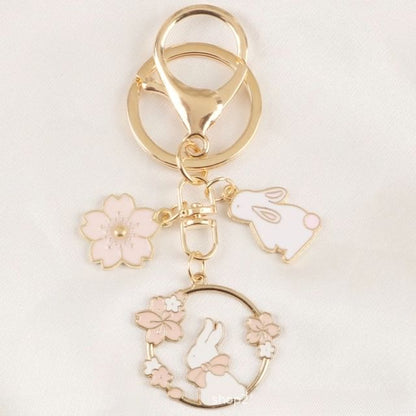 Floral / Rabbit Alloy Keyring (Various Designs) SpreePicky