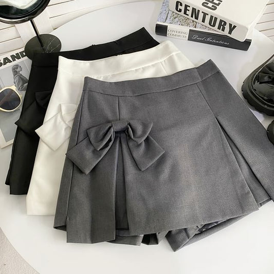 High Waist Plain Side-Slit Skort mySite