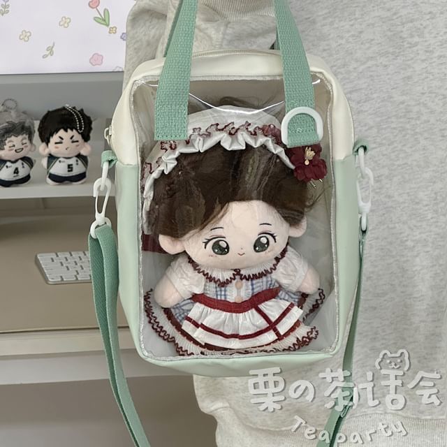 Embroidered PVC Panel Crossbody Bag / Bag Charm / Set SpreePicky