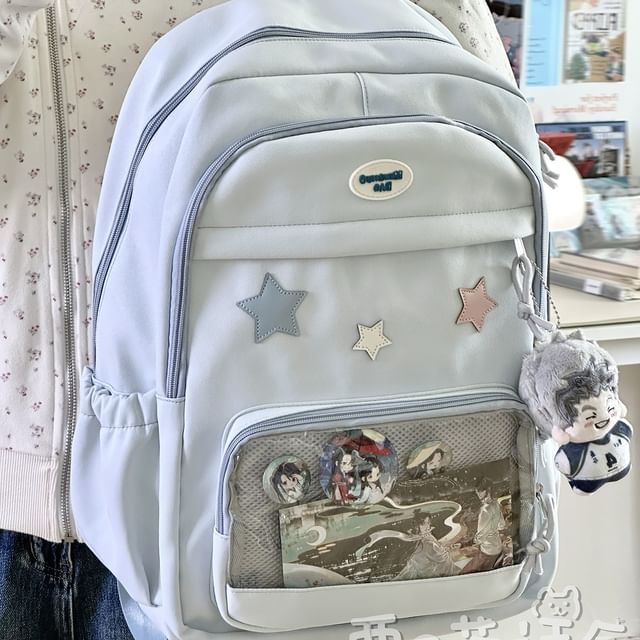 Star Applique PVC Panel Backpack / Tote Bag / Bag Charm / Coin Purse / Set SpreePicky