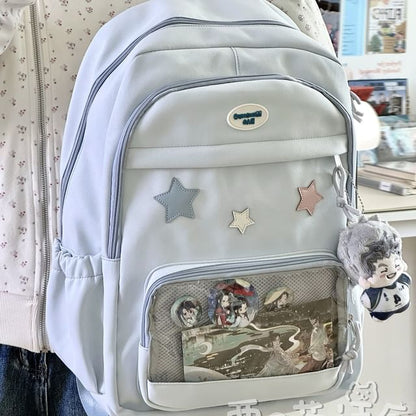 Star Applique PVC Panel Backpack / Tote Bag / Bag Charm / Coin Purse / Set SpreePicky