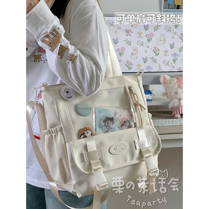 PVC Panel Buckled Tote Bag / Bag Charm / Set SpreePicky