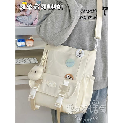 PVC Panel Buckled Tote Bag / Bag Charm / Set SpreePicky