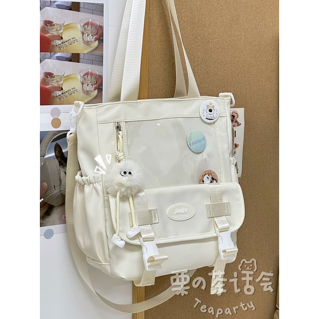 PVC Panel Buckled Tote Bag / Bag Charm / Set SpreePicky