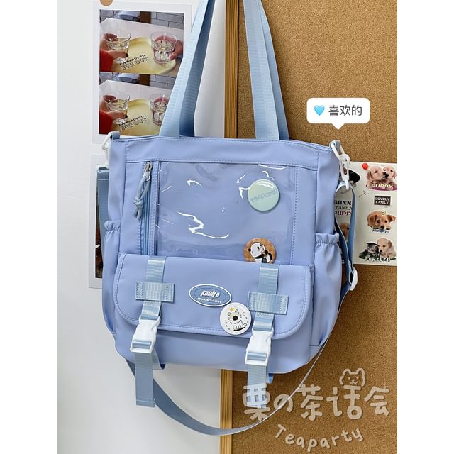 PVC Panel Buckled Tote Bag / Bag Charm / Set SpreePicky