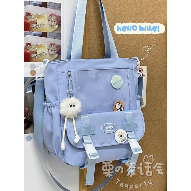 PVC Panel Buckled Tote Bag / Bag Charm / Set SpreePicky