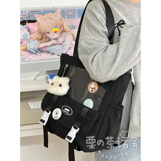 PVC Panel Buckled Tote Bag / Bag Charm / Set SpreePicky