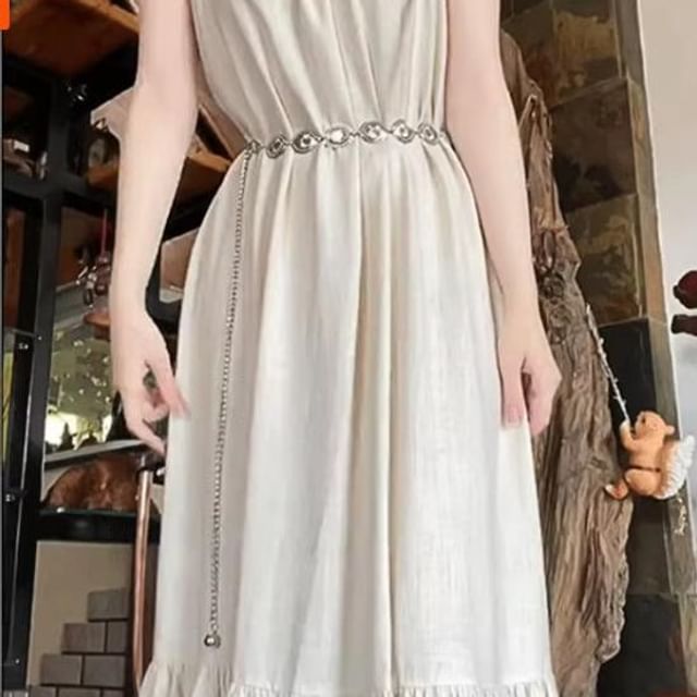 Spaghetti Strap Scoop Neck Plain Maxi A SpreePicky