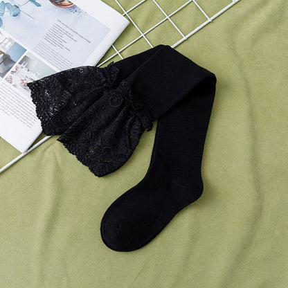 Lace Trim Over the Knee Socks SpreePicky