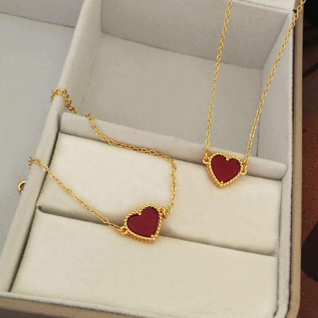 Heart Resin Pendant Alloy Necklace / Bracelet SpreePicky