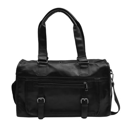 Faux Leather Plain Carryall Bag mySite