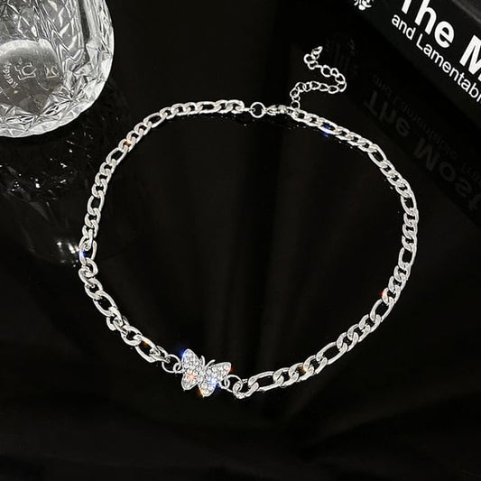 Butterfly Rhinestone Alloy Choker mySite