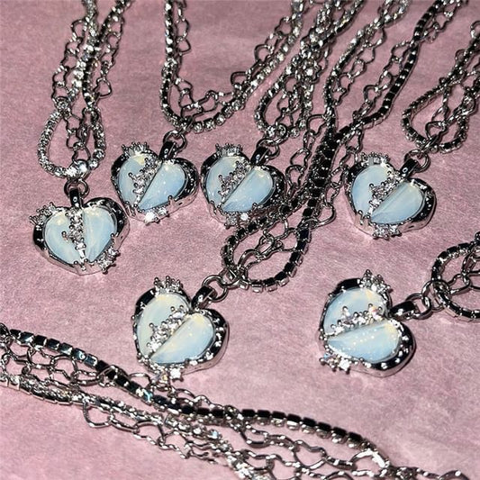 Heart Rhinestone Pendant Alloy Necklace (Various Designs) mySite