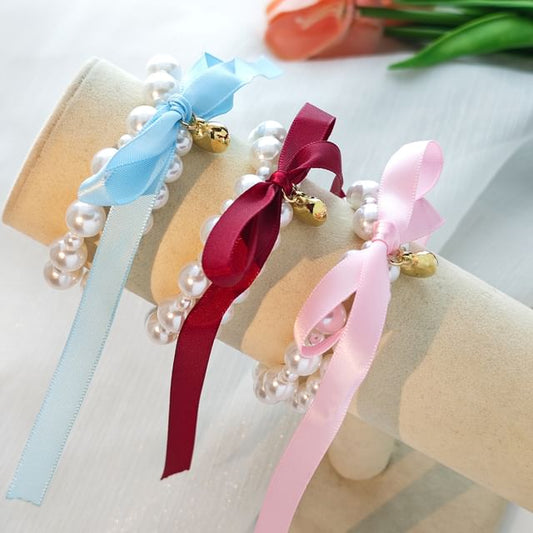 Bow Faux Pearl Bracelet SpreePicky