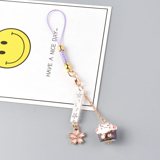 Lucky Cat Sakura Phone Charm SpreePicky