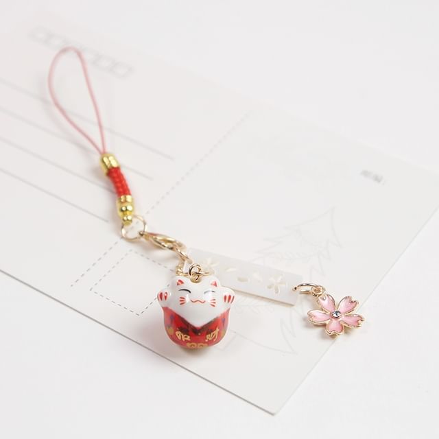 Lucky Cat Sakura Phone Charm SpreePicky