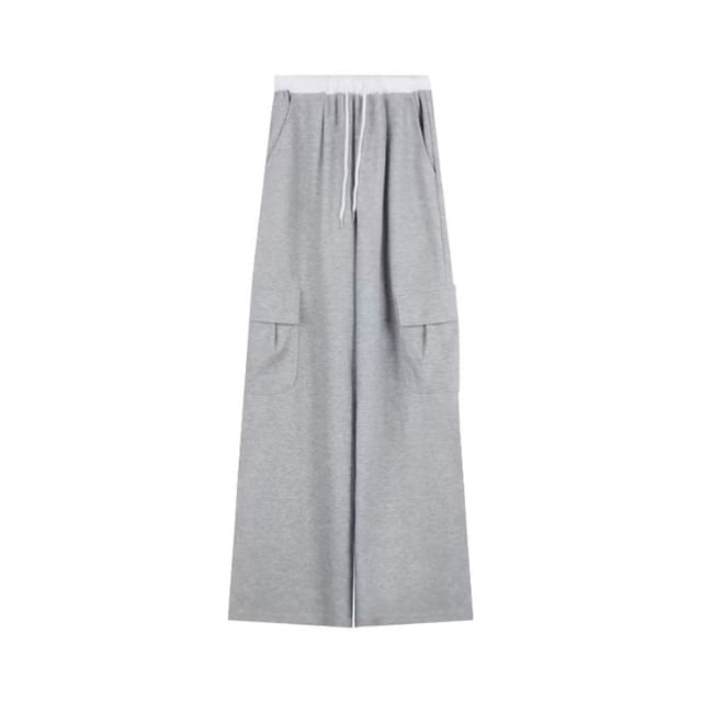 High Rise Color-Block Loose-Fit Wide-Leg Pants SpreePicky