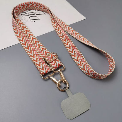 Patterned Fabric Phone Lanyard with Lanyard Pad SpreePicky