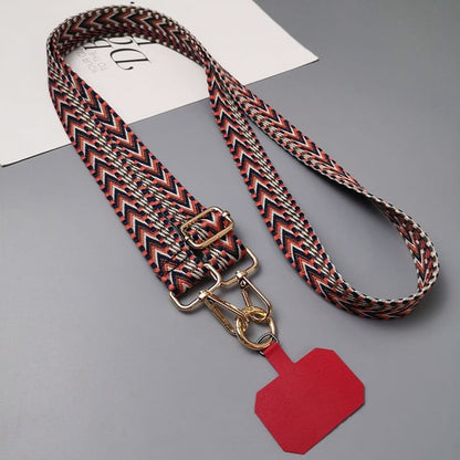 Patterned Fabric Phone Lanyard with Lanyard Pad SpreePicky