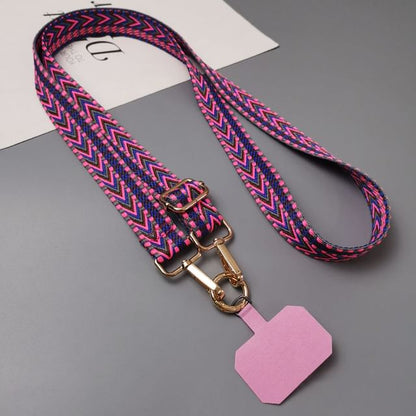 Patterned Fabric Phone Lanyard with Lanyard Pad SpreePicky