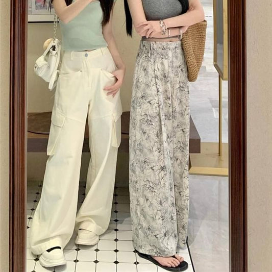 High Waist Floral Wide Leg Pants (Various Designs) SpreePicky