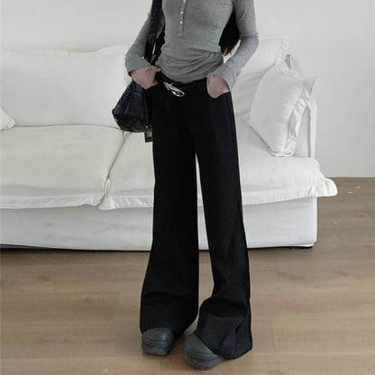 Low Rise Plain Flared Pants (Various Designs) SpreePicky