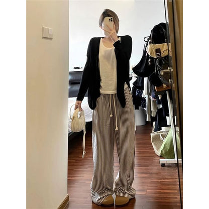 Mid Rise Striped Wide Leg Pants (Various Designs) SpreePicky