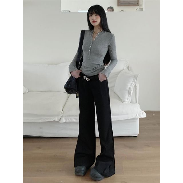 Low Rise Plain Flared Pants (Various Designs) SpreePicky