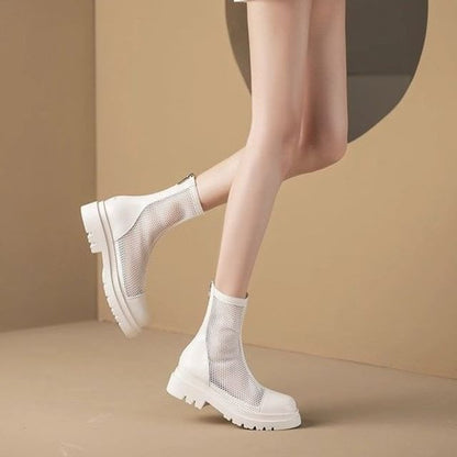 Platform Panel Mesh Short Boots mySite