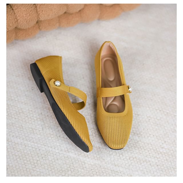 Plain Fabric Mary Jane Flats SpreePicky