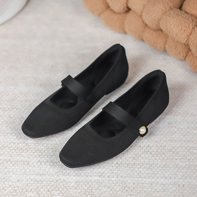 Plain Fabric Mary Jane Flats SpreePicky