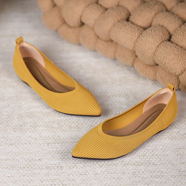 Plain Pointed Fabric Flats mySite