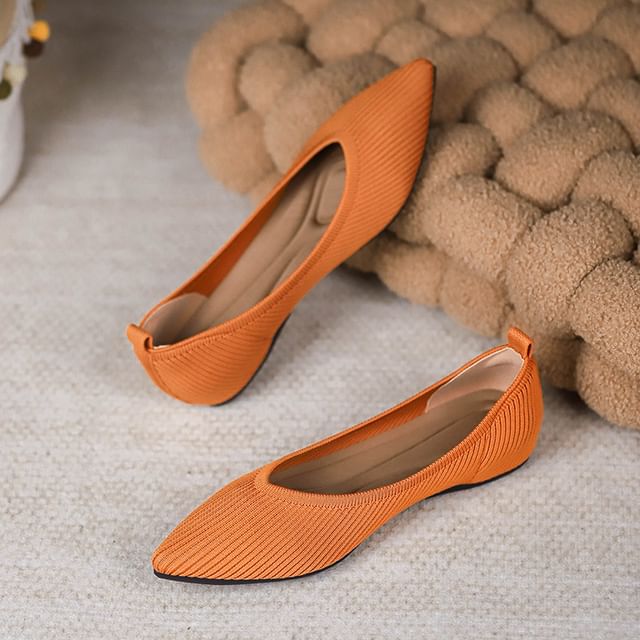 Plain Pointed Fabric Flats mySite